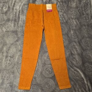 SO Vibrant Orange Ribbed Leggings